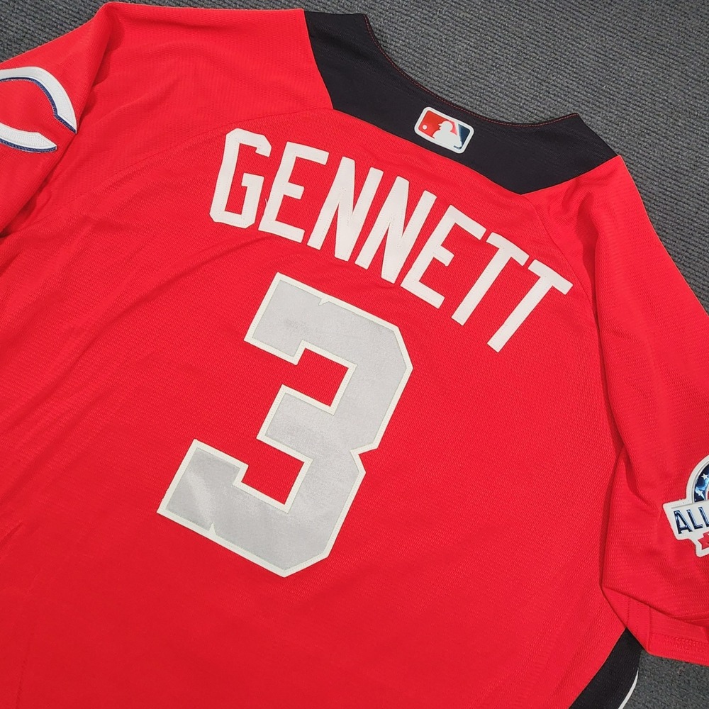 2018 National League All Star Game Jersey Washington DC Men SZ 48 #3 Gennett - Picture 9 of 11